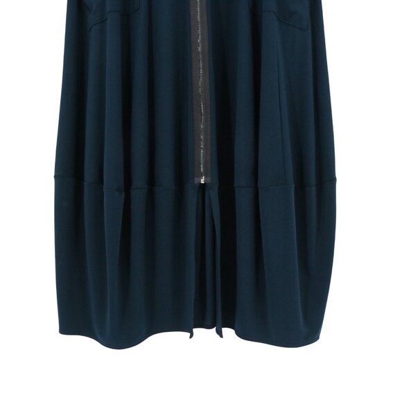 Sun Kim Long Sleeve Lantern Minimalist Lagenlook Zip Slouch Pocket Midi Dress XS - Picture 3 of 7